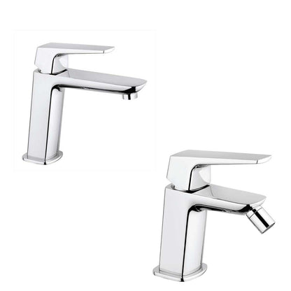 Set di Miscelatori lavabo e Bidet con scarico finitura cromata collezione Spartaco di Mamoli Rubinetterie by CeramicStore | Lo specialista del tuo bagno