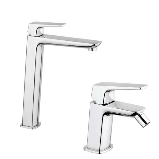 Set di Miscelatori lavabo Alto e Bidet con scarico finitura cromata collezione Spartaco di Mamoli Rubinetterie by CeramicStore | Lo specialista del tuo bagno