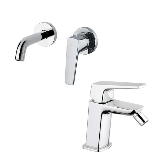 Set di Miscelatori lavabo incasso a parete e Bidet con scarico finitura cromata collezione Spartaco di Mamoli Rubinetterie by CeramicStore | Lo specialista del tuo bagno