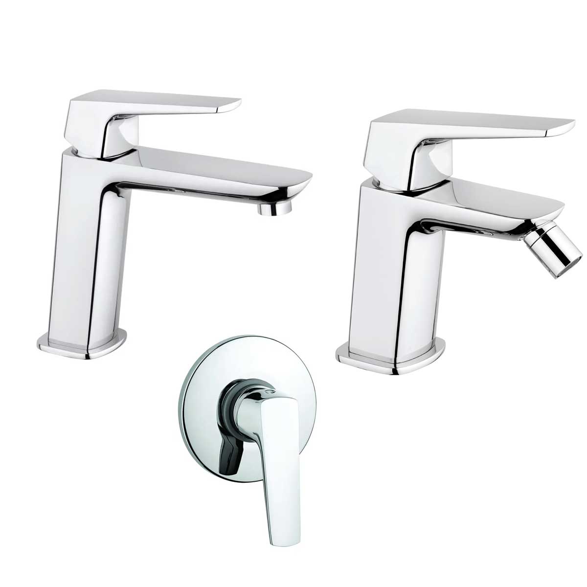 Set di Miscelatori Doccia Incasso, lavabo e Bidet con scarico finitura cromata collezione Spartaco di Mamoli Rubinetterie by CeramicStore | Lo specialista del tuo bagno