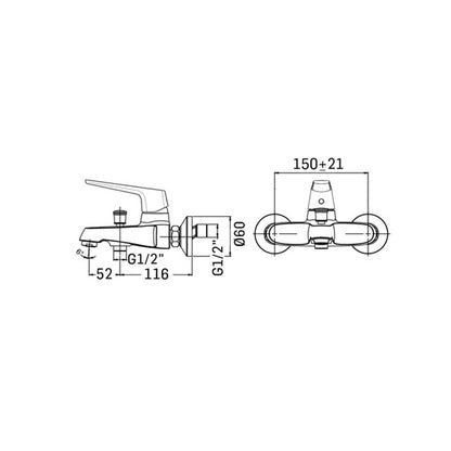 Set di Miscelatori Vasca con Set Doccia, Lavabo incasso a parete e Bidet con scarico finitura cromata collezione Spartaco di Mamoli Rubinetterie by CeramicStore | Lo specialista del tuo bagno