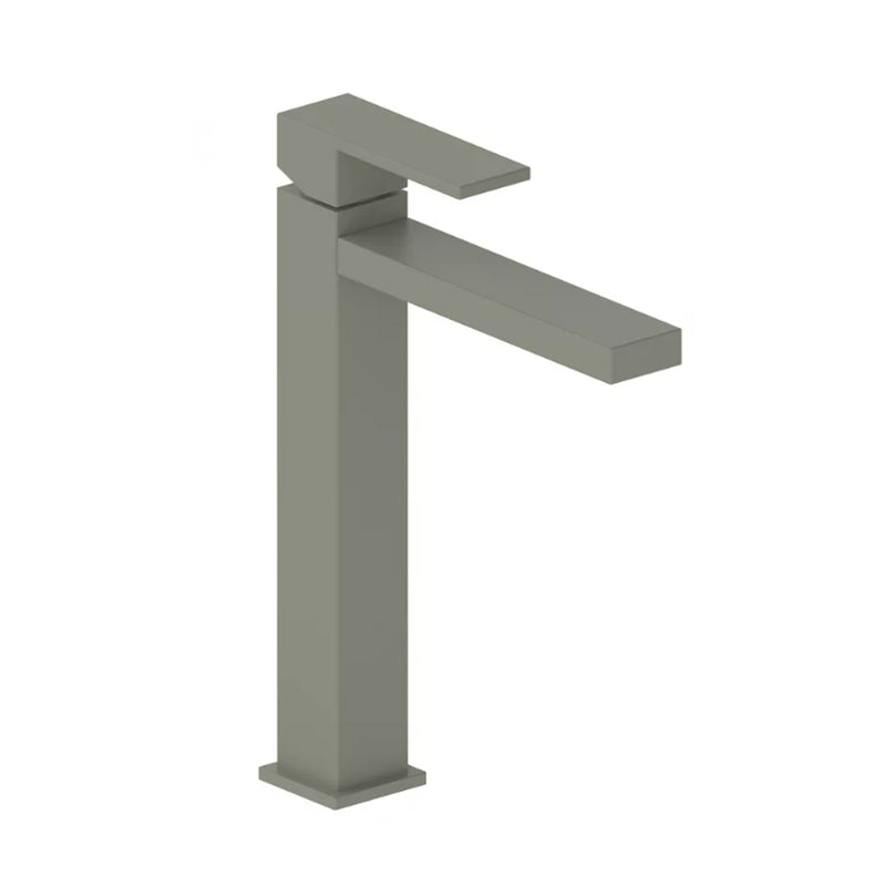 Miscelatore lavabo monocomando alto RubiFlux Square Mud con piletta di scarico click-clack - Grigio Fango by CeramicStore | Lo specialista del tuo bagno