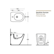 Sanitari filoparete Althea Cover in ceramica con sedile - Bianco Opaco