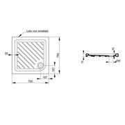 Piatto doccia Dolomite in Ceramica 75x75 Altezza 7 cm quadrato modello Gemma 2