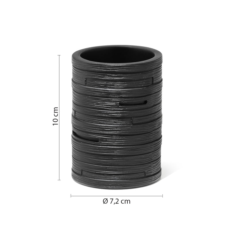 Portaspazzolini in resina Gedy serie Helen - Nero