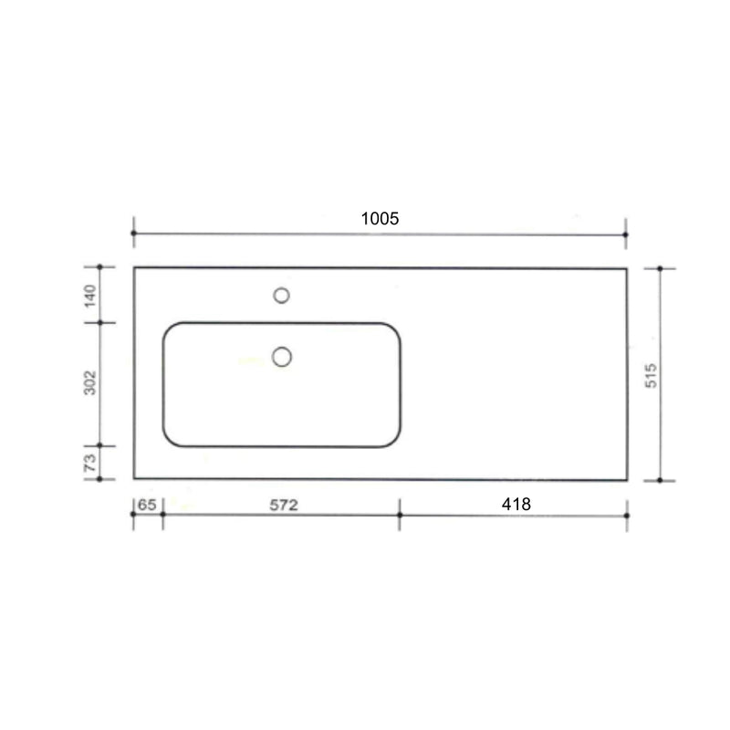 Composizione bagno Priamo con mobile lavabo e specchio con pensile cm105x50 Grigio Corda by CeramicStore | Lo specialista del tuo bagno