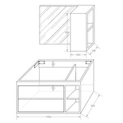 Composizione bagno Priamo con mobile lavabo e specchio con pensile cm105x50 Grigio Corda by CeramicStore | Lo specialista del tuo bagno
