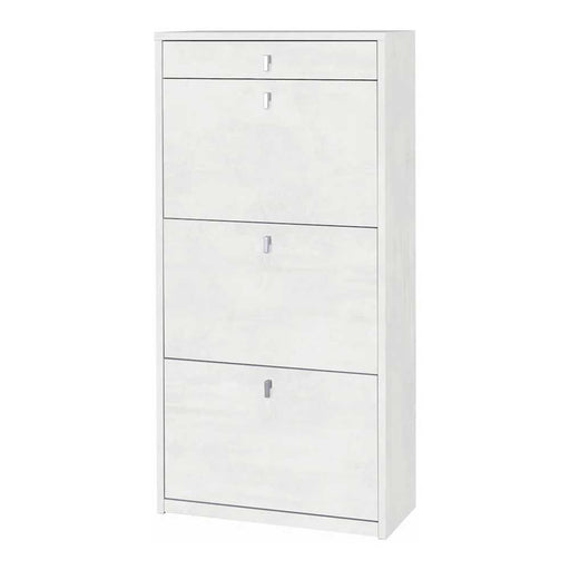 Elegante scarpiera a 3 ante + 1 Cassetto con maniglia satinata Profondità 29 cm finitura Ossido Bianco by Sarmog by CeramicStore | Lo specialista del tuo bagno