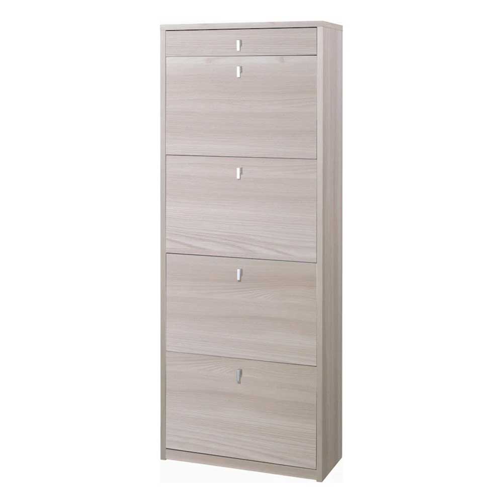 Elegante scarpiera a 4 ante + 1 Cassetto con maniglia satinata Profondità 29 cm finitura Olmo Chiaro by Sarmog by CeramicStore | Lo specialista del tuo bagno