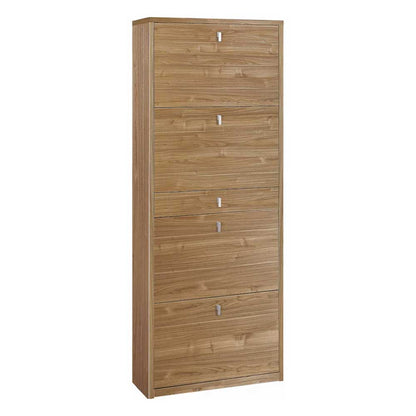 Elegante scarpiera a 4 ante + 1 Cassetto Centrale con maniglia satinata Profondità 29 cm finitura Noce Stelvio by Sarmog by CeramicStore | Lo specialista del tuo bagno