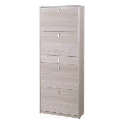 Elegante scarpiera a 4 ante + 1 Cassetto Centrale con maniglia satinata Profondità 29 cm finitura Olmo Chiaro Stelvio by Sarmog by CeramicStore | Lo specialista del tuo bagno
