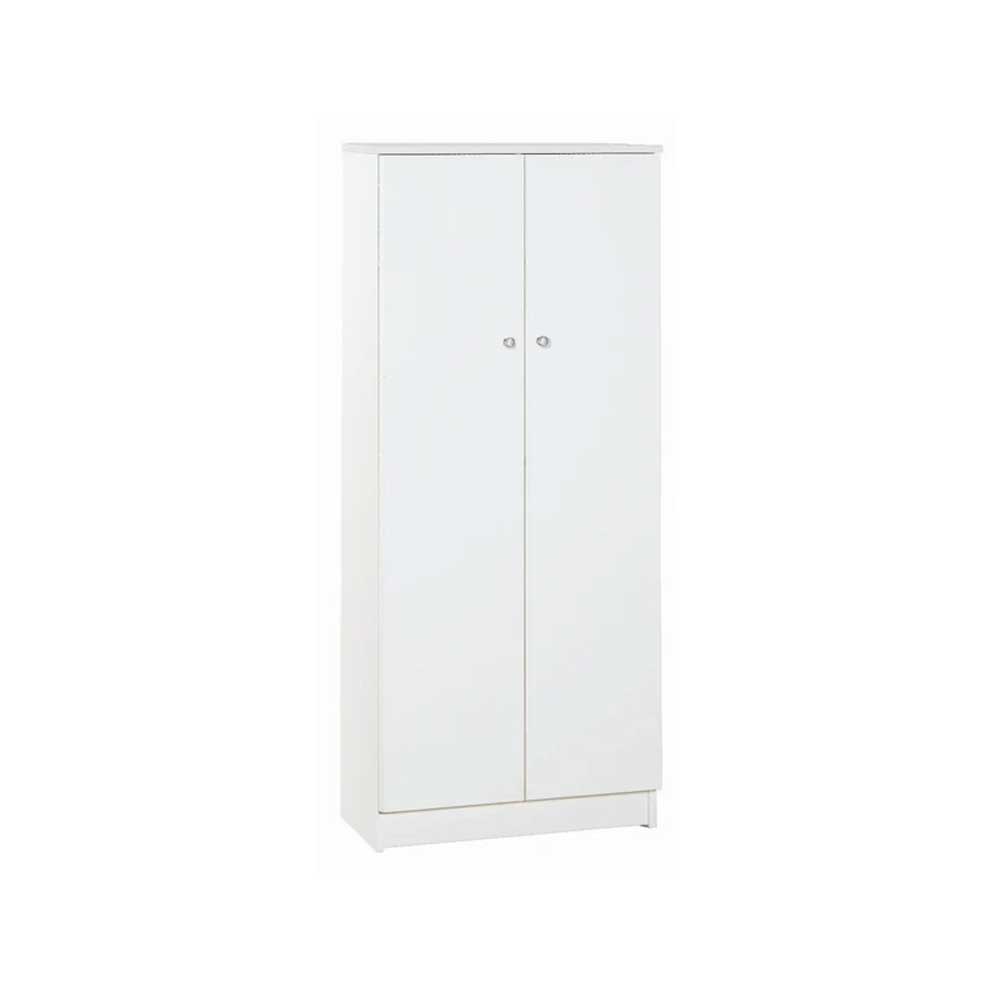 Mobile guardaroba a 2 ante e 3 Ripiani con maniglia cromata cm finitura Bianco Liscio by Sarmog by CeramicStore | Lo specialista del tuo bagno