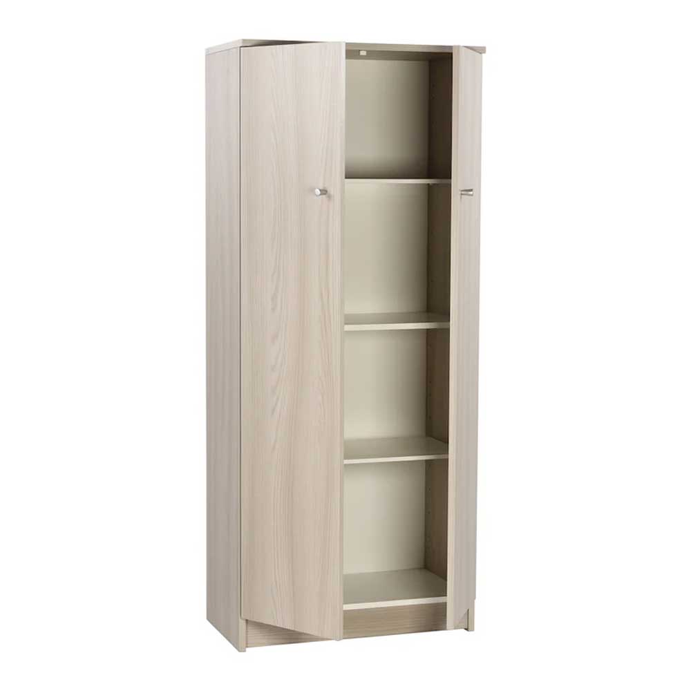 Mobile guardaroba a 2 ante e 3 Ripiani con maniglia cromata cm finitura Olmo Chiaro by Sarmog by CeramicStore | Lo specialista del tuo bagno