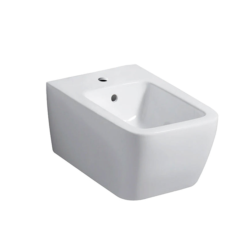 Sanitari sospesi bidet e wc Rimless con sedile tradizionale modello Metrica Pozzi Ginori cm 54