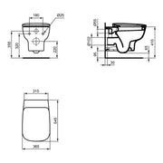 Vaso sospeso con sedile slim a chiusura rallentata modello Esedra Ideal Standard