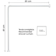 Asta doccia angolare in Alluminio 80x80 cm di Gedy - Bianco by CeramicStore | Lo specialista del tuo bagno