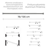 Asta doccia estensibile 80/135 cm di Gedy - Alluminio Anodizzato by CeramicStore | Lo specialista del tuo bagno