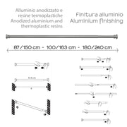 Asta doccia estensibile 105/240 cm di Gedy - Alluminio Anodizzato by CeramicStore | Lo specialista del tuo bagno