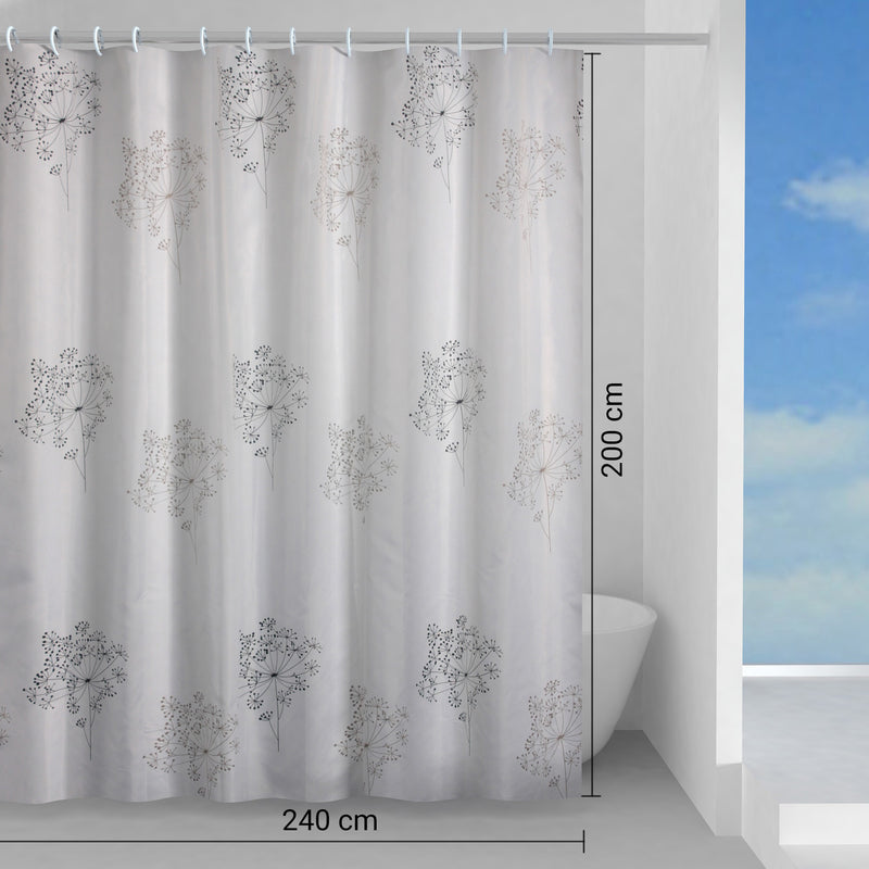Tenda doccia in tessuto 240x200 cm modello Parfume di Gedy - Bianco/Nero by CeramicStore | Lo specialista del tuo bagno
