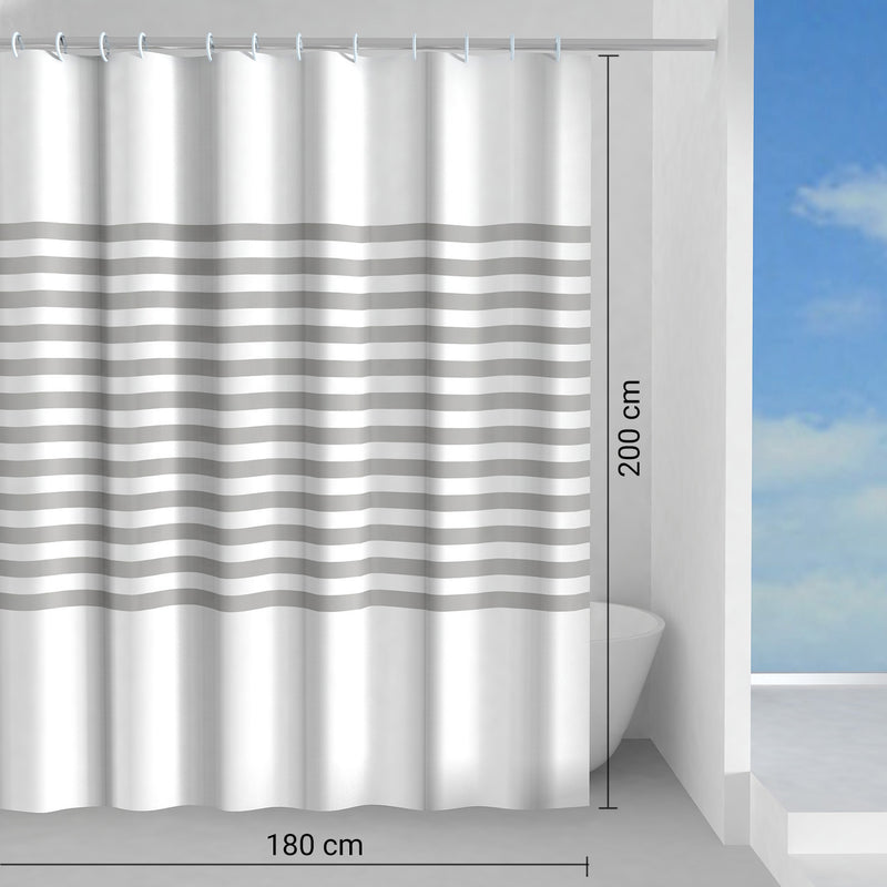 Tenda doccia in tessuto 180x200 cm modello Parallele di Gedy - Grigio by CeramicStore | Lo specialista del tuo bagno