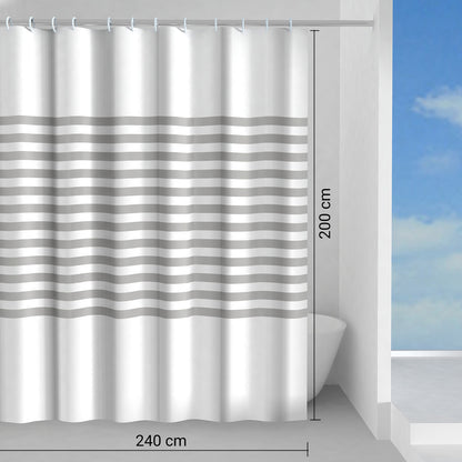 Tenda doccia in tessuto 240x200 cm modello Parallele di Gedy - Grigio by CeramicStore | Lo specialista del tuo bagno