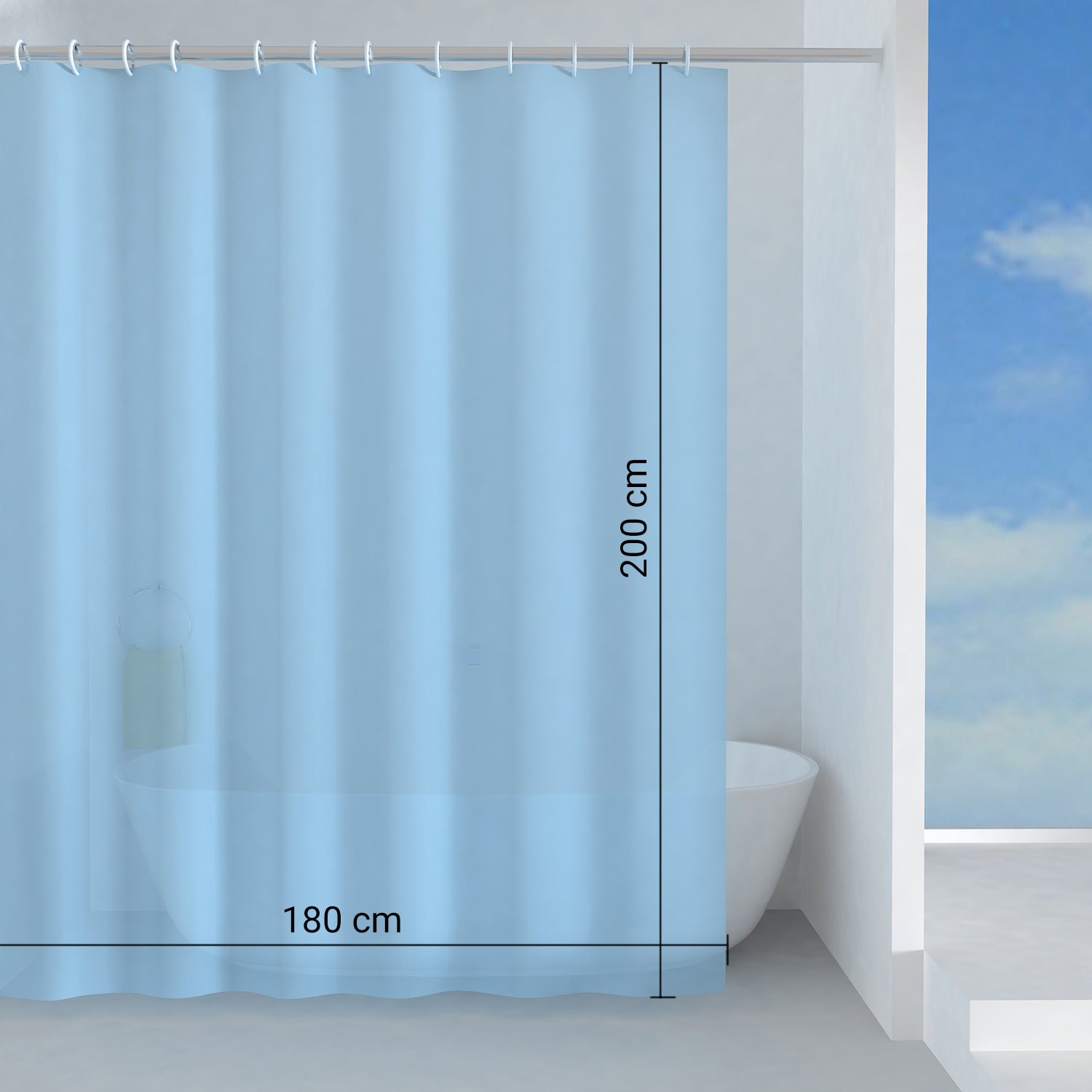 Tenda doccia in Peva 180x200 cm modello Basic di Gedy - Azzurro by CeramicStore | Lo specialista del tuo bagno