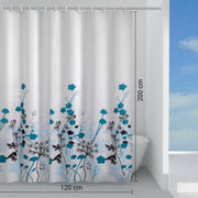 Tenda doccia in tessuto 120x200 cm modello Ricordi di Gedy - Celeste/Turchese/Nero by CeramicStore | Lo specialista del tuo bagno