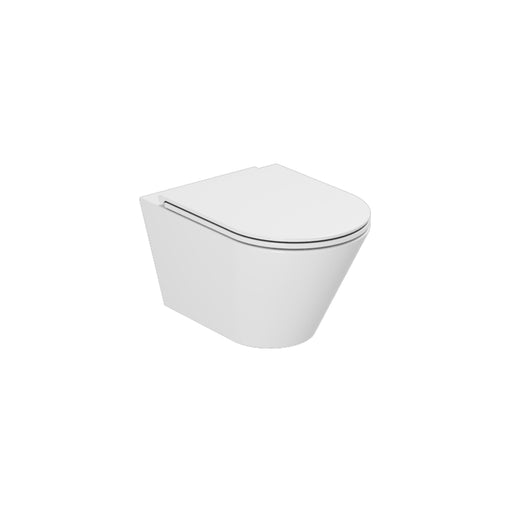 Vaso sospeso con scarico a vortice serie Forma di Azzurra Ceramica 54x37x34H cm con sedile soft close - Bianco Lucido