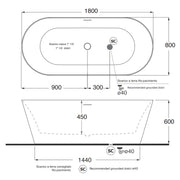 Vasca da bagno Azzurra serie Forma 180x80x60 cm - Bianco lucido by CeramicStore | Lo specialista del tuo bagno