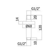 Braccio doccia a soffitto Paffoni in metallo con rosone tondo à˜60 mm 12 cm - Steel Looking by CeramicStore | Lo specialista del tuo bagno