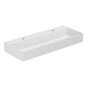 Lavabo appoggio/sospeso Azzurra serie Elegance Squared 122x40 cm - Bianco lucido