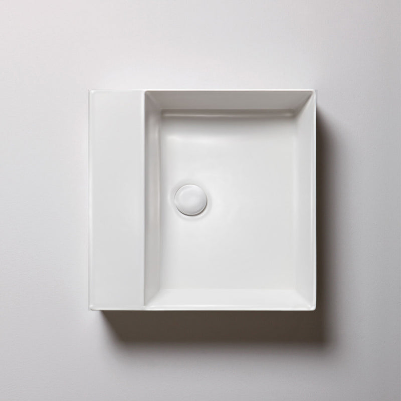 Lavabo da appoggio squadrato Ceramica Azzurra Elegance 35x35 cm senza foro rubinetteria