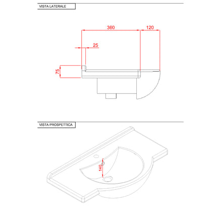 Mobile bagno a terra da 85 cm modello Pisa02 finitura in larice by CeramicStore | Lo specialista del tuo bagno