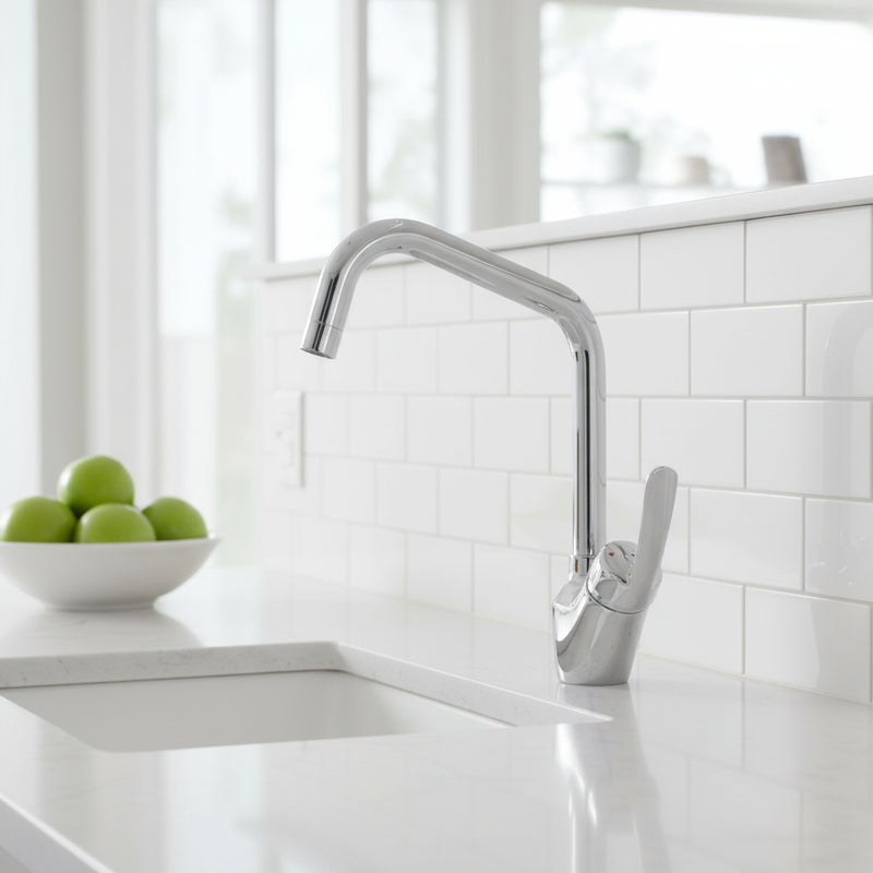 Miscelatore lavello laterale cromato con canna girevole a squadra Celia by CeramicStore | Lo specialista del tuo bagno