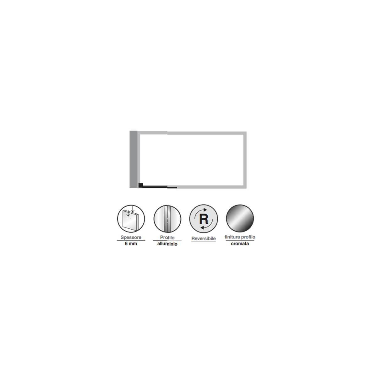 Parete Vasca cm 80 in cristallo trasparente da 6 mm temperato modello Archimede by CeramicStore | Lo specialista del tuo bagno