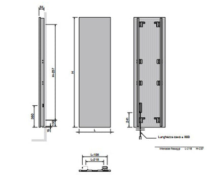 Termoarredo elettrico a piastra verticale 142x52 cm modello 'Paris' E-Termocrea Smart by CeramicStore | Lo specialista del tuo bagno