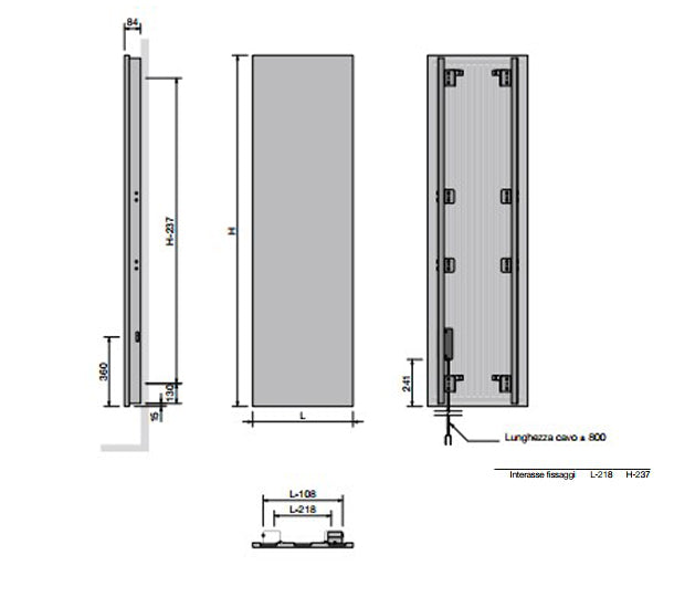 Termoarredo elettrico a piastra verticale 142x52 cm modello 'Paris' E-Termocrea Smart by CeramicStore | Lo specialista del tuo bagno