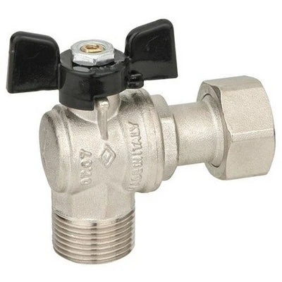 Valvola a sfera ad angolo a passaggio totale mf dado mobile 3/4 x3/4 dn 15 pn 30