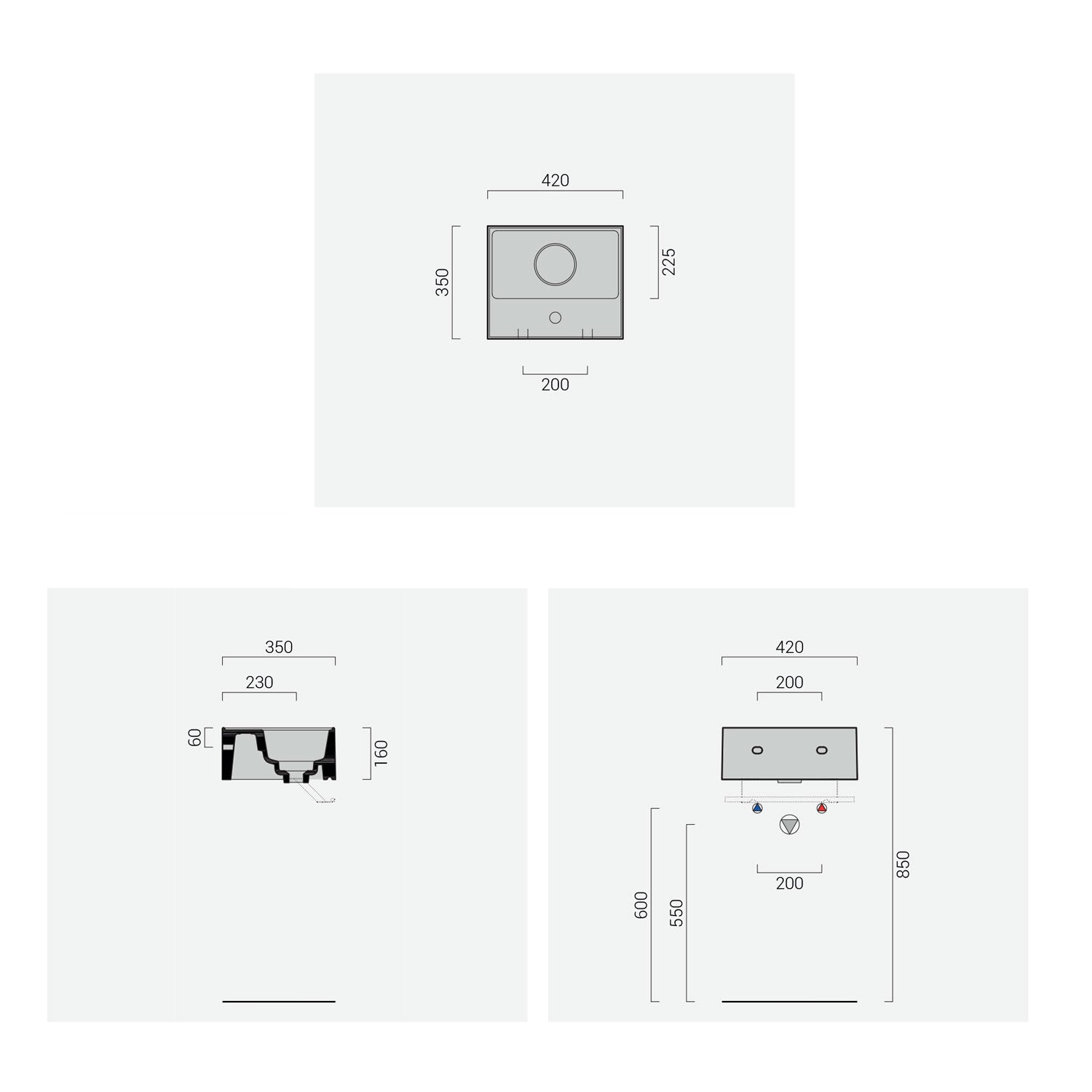 Lavabo lavatrucco Domus Falerii bianco lucido 42x35 cm installazione sospesa o da appoggio by CeramicStore | Lo specialista del tuo bagno