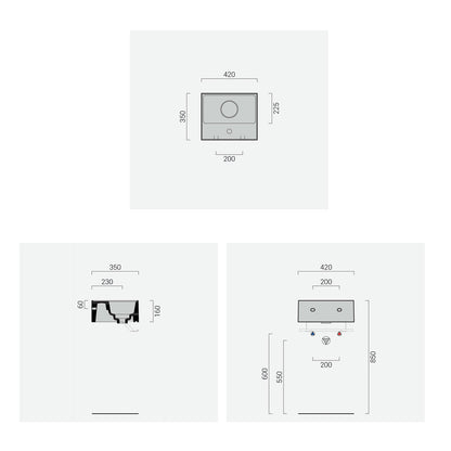 Lavabo lavatrucco Domus Falerii bianco lucido 42x35 cm installazione sospesa o da appoggio by CeramicStore | Lo specialista del tuo bagno