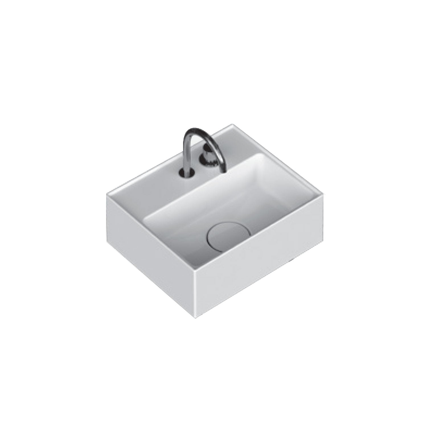 Lavabo lavatrucco Domus Falerii bianco lucido 42x35 cm installazione sospesa o da appoggio by CeramicStore | Lo specialista del tuo bagno