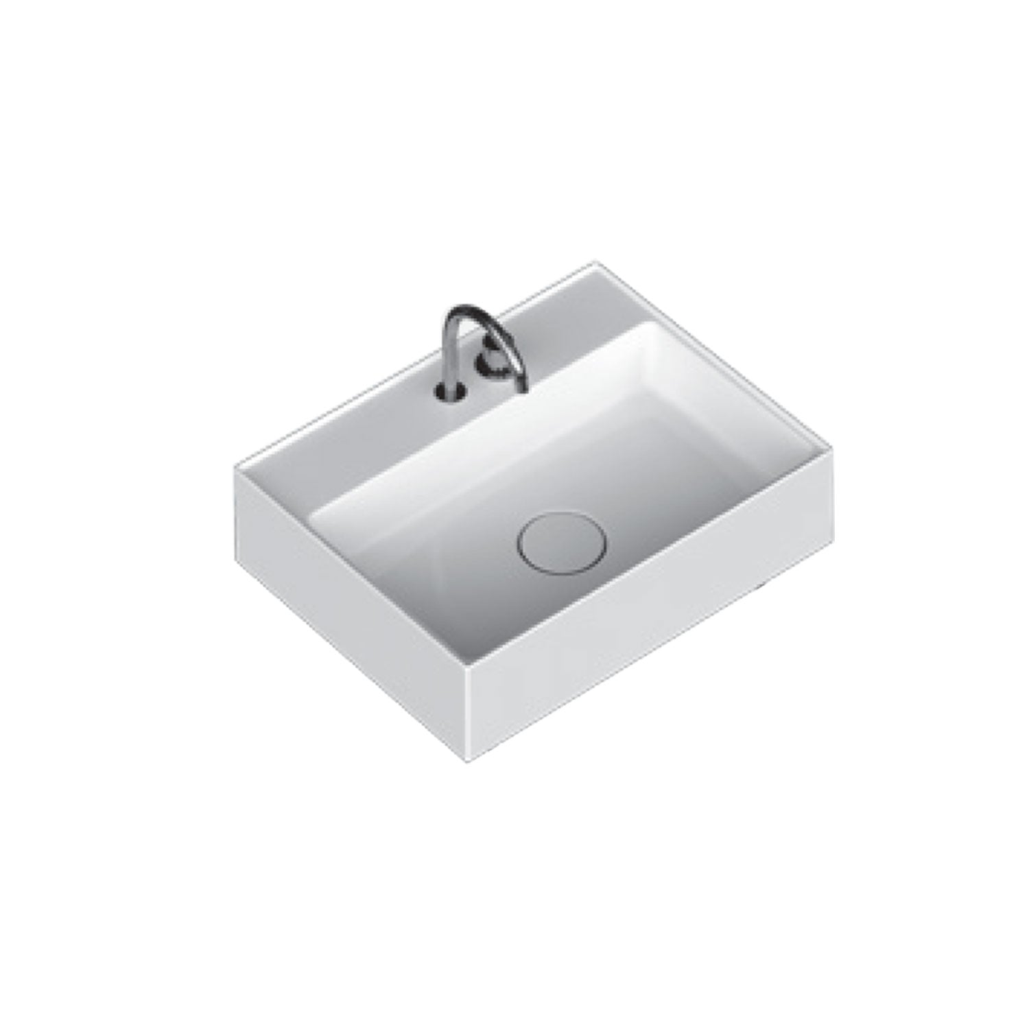 Lavabo lavatrucco monoforo Domus Falerii bianco lucido 60x46 cm installazione sospesa o da appoggio by CeramicStore | Lo specialista del tuo bagno
