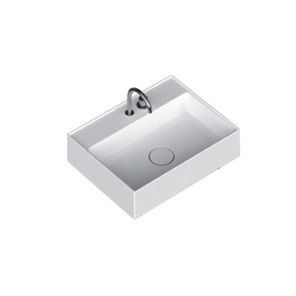 Lavabo lavatrucco monoforo Domus Falerii bianco lucido 60x46 cm installazione sospesa o da appoggio by CeramicStore | Lo specialista del tuo bagno