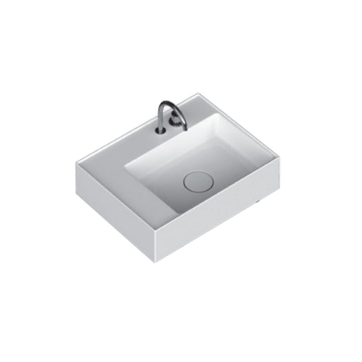 Lavabo lavatrucco monoforo Domus Falerii bianco lucido 60x46 cm con vasca a destra by CeramicStore | Lo specialista del tuo bagno