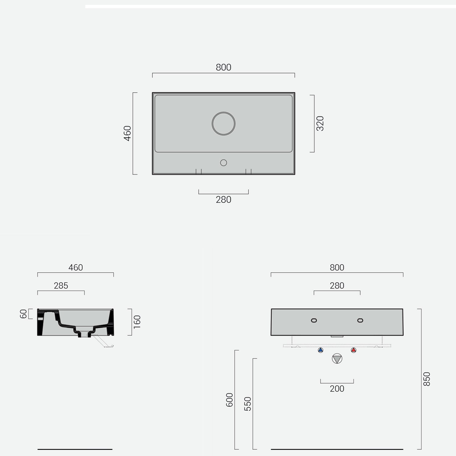 Lavabo lavatrucco Domus Falerii bianco lucido 80x46 cm installazione sospesa o da appoggio by CeramicStore | Lo specialista del tuo bagno
