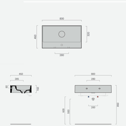 Lavabo lavatrucco Domus Falerii bianco lucido 80x46 cm installazione sospesa o da appoggio by CeramicStore | Lo specialista del tuo bagno