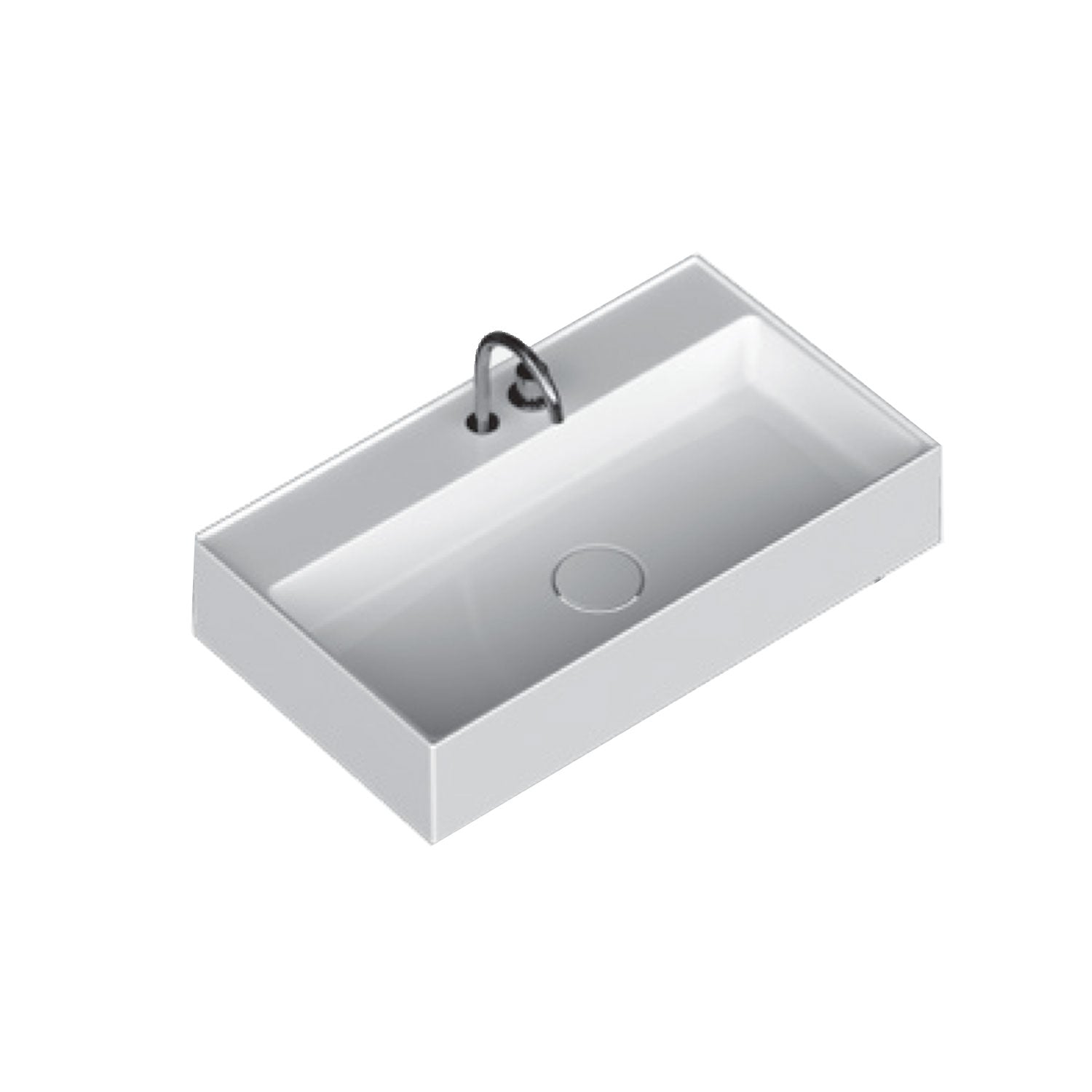 Lavabo lavatrucco Domus Falerii bianco lucido 80x46 cm installazione sospesa o da appoggio by CeramicStore | Lo specialista del tuo bagno