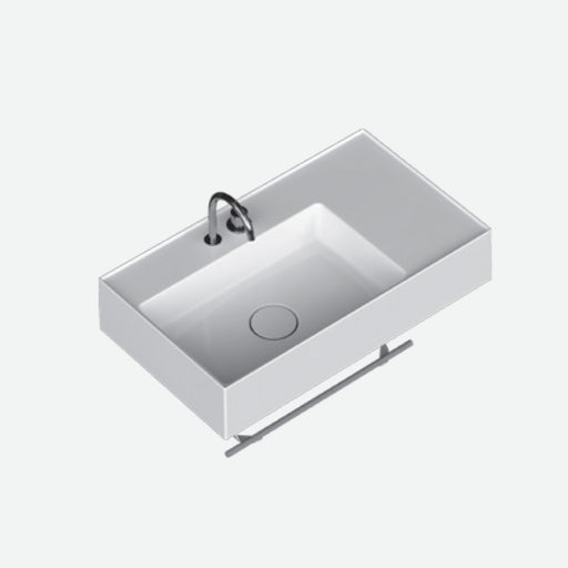 Lavabo lavatrucco Domus Falerii bianco lucido 80x46 cm con vasca a sinistra by CeramicStore | Lo specialista del tuo bagno