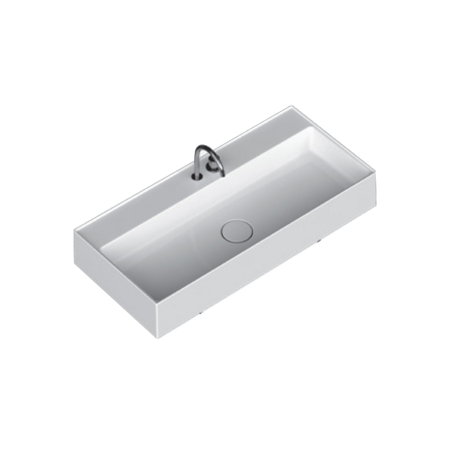 Lavabo lavatrucco Domus Falerii bianco lucido 100x46 cm installazione sospesa o da appoggio by CeramicStore | Lo specialista del tuo bagno