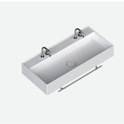 Lavabo lavatrucco doppio rubinetto Domus Falerii 100x46 cm installazione sospesa o da appoggio by CeramicStore | Lo specialista del tuo bagno